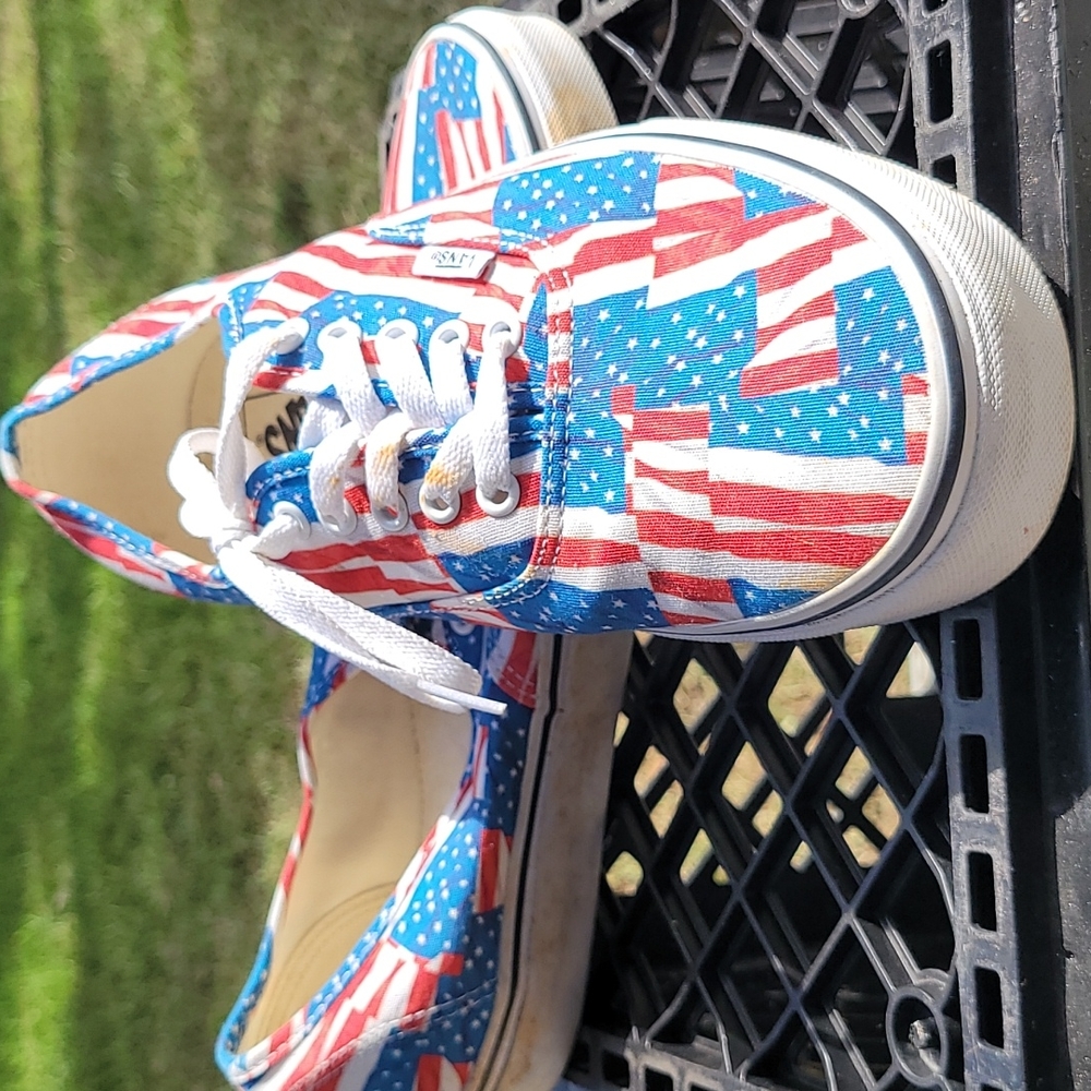Vans American Flags Men's 12 Red White Blue
